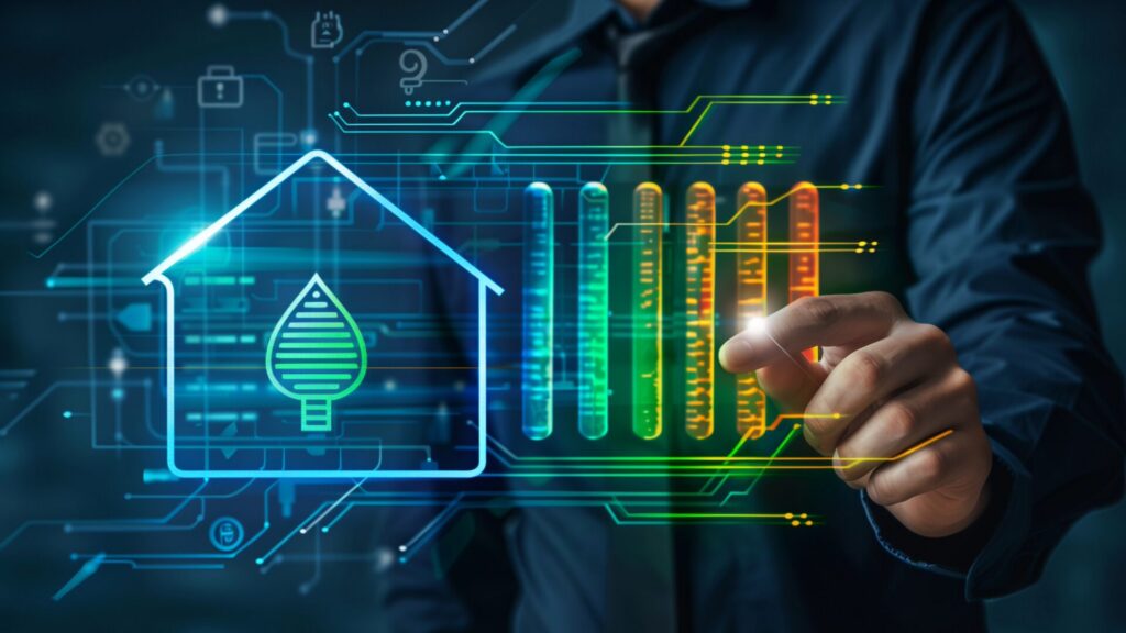 Energy analysis: building energy use shown as a digital dashboard