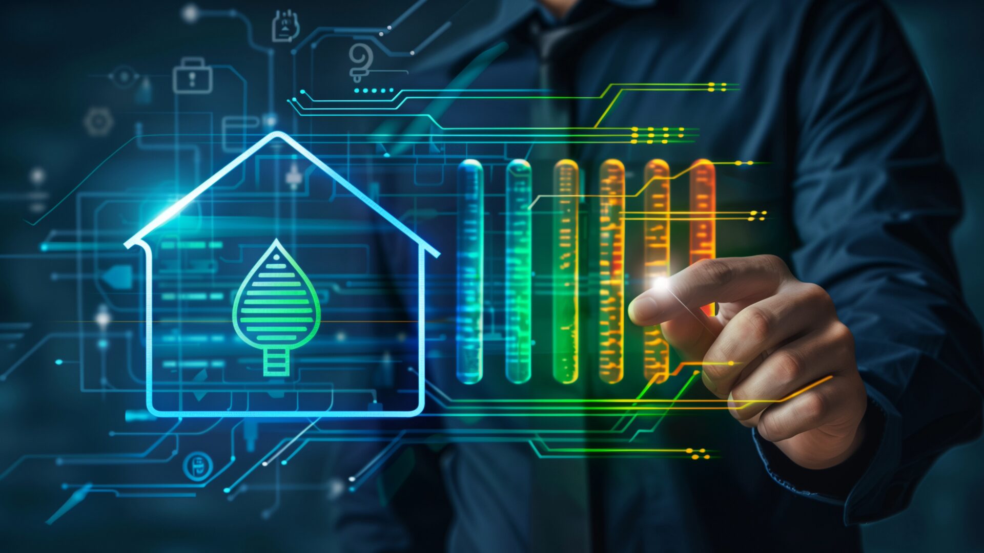 Energy analysis: building energy use shown as a digital dashboard